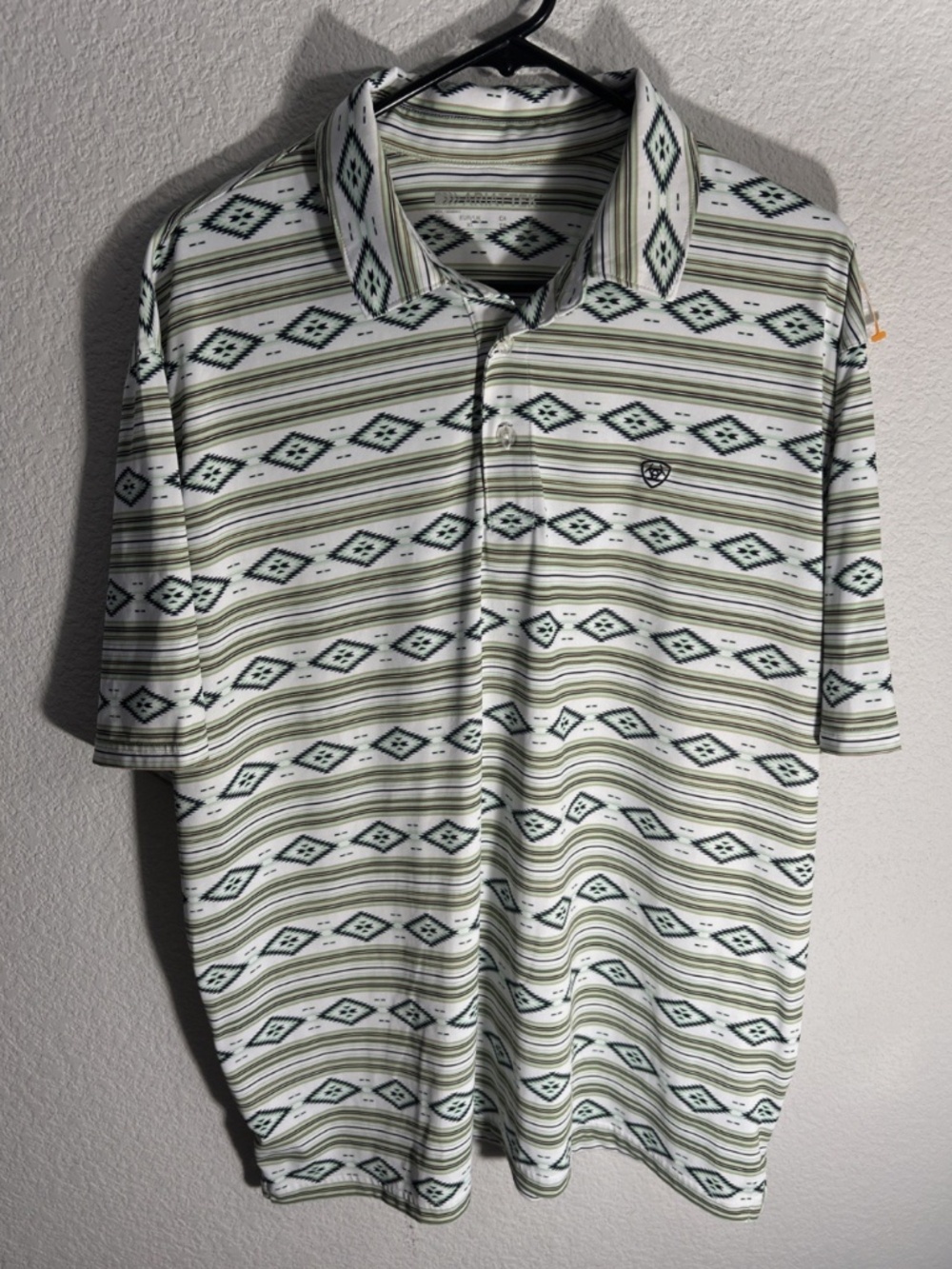 Ariat Tek Polo Shirt Men’s XL AOP Golf Geometric Western Aztec Fitted Logo